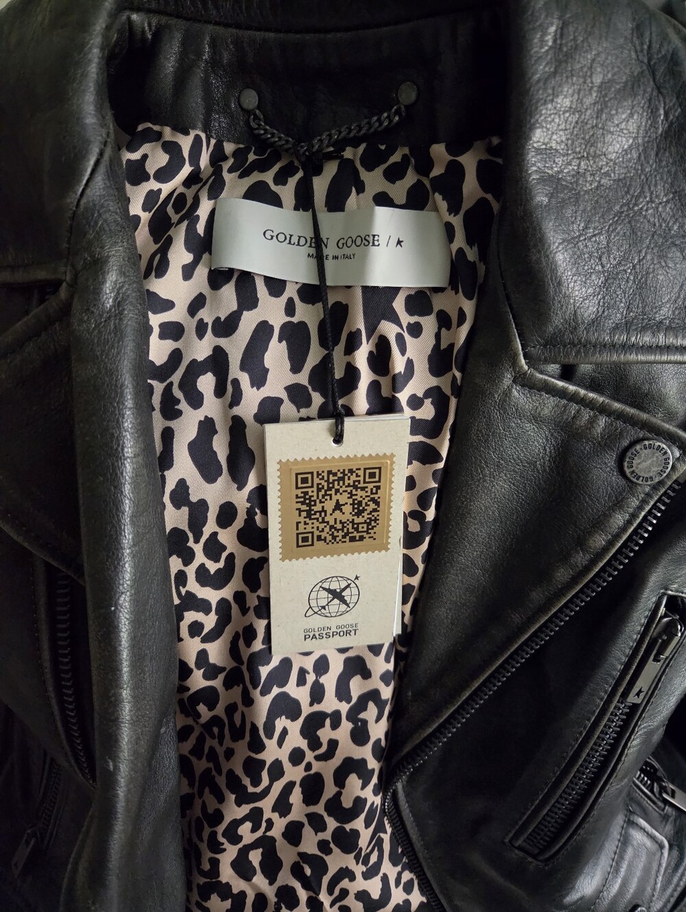 New Golden Goose Distressed Women's Black Leather Biker Jacket Size S Size 38 - Picture 4 of 9